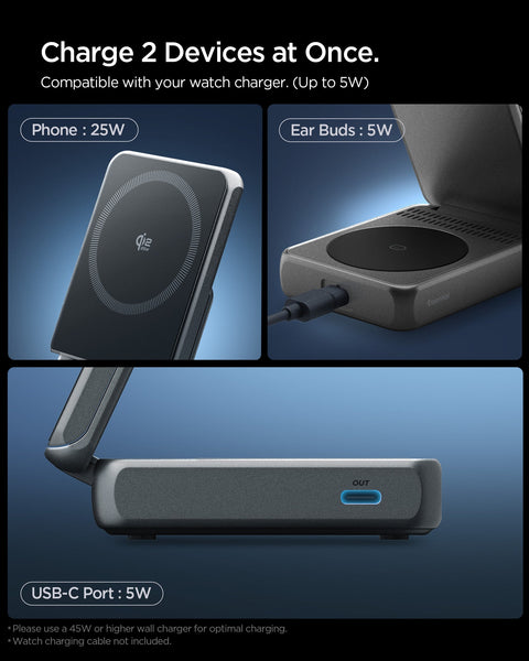 2-in-1 Magnetic Qi2.2 Wireless Charger | EF302MOQ (Mag Fit)