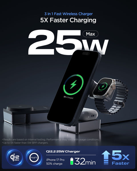 Foldable Wireless Qi2.2 Charger Stand (Mag Fit) | EF323MQ